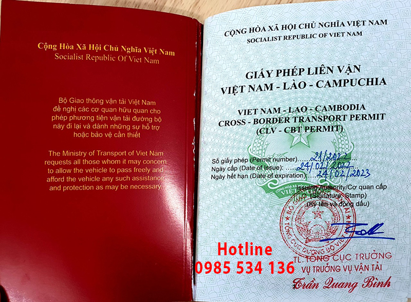 Giấy phép liên vận Việt Nam, Lào, Campuchia